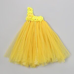 Yellow One Shoulder Tutu Dress
